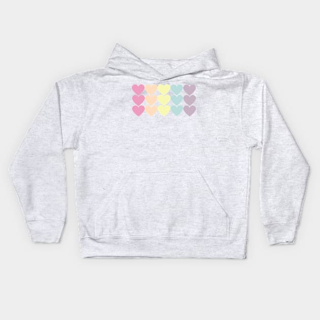 Pastel macron colourful heart pattern Kids Hoodie by LukjanovArt